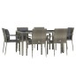 vidaXL 7-tlg. Garten-Essgruppe mit Kissen Grau Poly Rattan vidaXL 7-tlg. Garten-Essgruppe mit Kissen Grau Poly Rattan