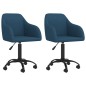 Esszimmerstühle 2 Stk. Drehbar Blau Samt Esszimmerstühle 2 Stk. Drehbar Blau Samt