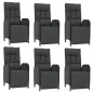 vidaXL 7-tlg. Garten-Essgruppe mit Kissen Schwarz und Grau Poly Rattan vidaXL 7-tlg. Garten-Essgruppe mit Kissen Schwarz und Grau Poly Rattan