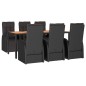 vidaXL 7-tlg. Garten-Essgruppe Schwarz Poly Rattan & Massivholz Akazie vidaXL 7-tlg. Garten-Essgruppe Schwarz Poly Rattan & Massivholz Akazie