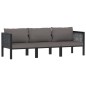 3-Sitzer-Sofa mit Auflage Anthrazit Poly Rattan 3-Sitzer-Sofa mit Auflage Anthrazit Poly Rattan