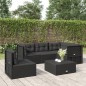 vidaXL 5-tlg. Garten-Lounge-Set mit Kissen Schwarz Poly Rattan vidaXL 5-tlg. Garten-Lounge-Set mit Kissen Schwarz Poly Rattan