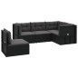 vidaXL 5-tlg. Garten-Lounge-Set mit Kissen Schwarz Poly Rattan vidaXL 5-tlg. Garten-Lounge-Set mit Kissen Schwarz Poly Rattan