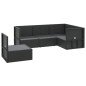vidaXL 5-tlg. Garten-Lounge-Set mit Kissen Schwarz Poly Rattan vidaXL 5-tlg. Garten-Lounge-Set mit Kissen Schwarz Poly Rattan
