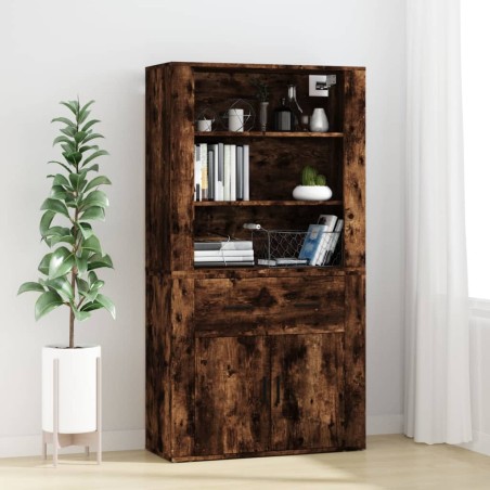 vidaXL Highboard Räuchereiche Holzwerkstoff