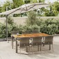 vidaXL 7-tlg. Garten-Essgruppe mit Kissen Grau Poly Rattan vidaXL 7-tlg. Garten-Essgruppe mit Kissen Grau Poly Rattan