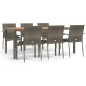 vidaXL 7-tlg. Garten-Essgruppe mit Kissen Grau Poly Rattan vidaXL 7-tlg. Garten-Essgruppe mit Kissen Grau Poly Rattan