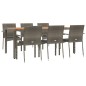 vidaXL 7-tlg. Garten-Essgruppe mit Kissen Grau Poly Rattan vidaXL 7-tlg. Garten-Essgruppe mit Kissen Grau Poly Rattan