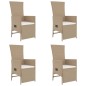 vidaXL 5-tlg. Garten-Essgruppe mit Kissen Beige Poly Rattan vidaXL 5-tlg. Garten-Essgruppe mit Kissen Beige Poly Rattan