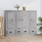 vidaXL Highboards 3 Stk. Betongrau Holzwerkstoff vidaXL Highboards 3 Stk. Betongrau Holzwerkstoff