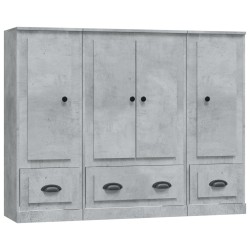 vidaXL Highboards 3 Stk. Betongrau Holzwerkstoff