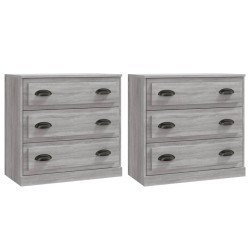 vidaXL Sideboards 2 Stk. Grau Sonoma Holzwerkstoff