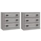 vidaXL Sideboards 2 Stk. Grau Sonoma Holzwerkstoff vidaXL Sideboards 2 Stk. Grau Sonoma Holzwerkstoff