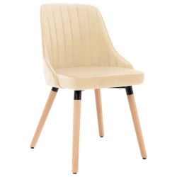 Esszimmerstühle 2 Stk. Creme Samt