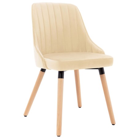 Esszimmerstühle 2 Stk. Creme Samt