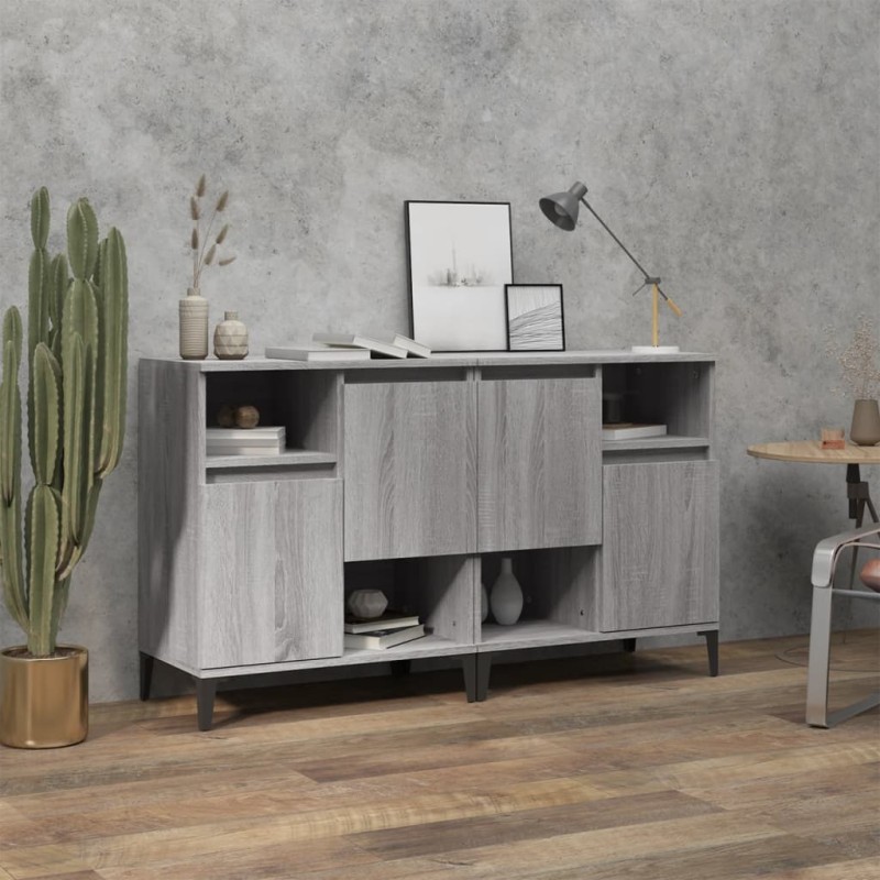 vidaXL Sideboards 2 Stk. Grau Sonoma 60x35x70 cm Holzwerkstoff vidaXL Sideboards 2 Stk. Grau Sonoma 60x35x70 cm Holzwerkstoff