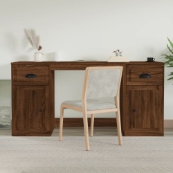 vidaXL Schreibtisch mit Stauraum Braun Eichen-Optik Holzwerkstoff
