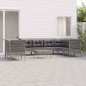 vidaXL 9-tlg. Garten-Lounge-Set mit Kissen Grau Poly Rattan vidaXL 9-tlg. Garten-Lounge-Set mit Kissen Grau Poly Rattan