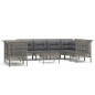 vidaXL 9-tlg. Garten-Lounge-Set mit Kissen Grau Poly Rattan vidaXL 9-tlg. Garten-Lounge-Set mit Kissen Grau Poly Rattan