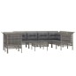 vidaXL 9-tlg. Garten-Lounge-Set mit Kissen Grau Poly Rattan vidaXL 9-tlg. Garten-Lounge-Set mit Kissen Grau Poly Rattan
