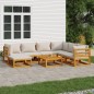 vidaXL 8-tlg. Garten-Lounge-Set mit Hellgrauen Kissen Massivholz vidaXL 8-tlg. Garten-Lounge-Set mit Hellgrauen Kissen Massivholz