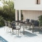 vidaXL 7-tlg. Garten-Essgruppe mit Kissen Grau Poly Rattan vidaXL 7-tlg. Garten-Essgruppe mit Kissen Grau Poly Rattan