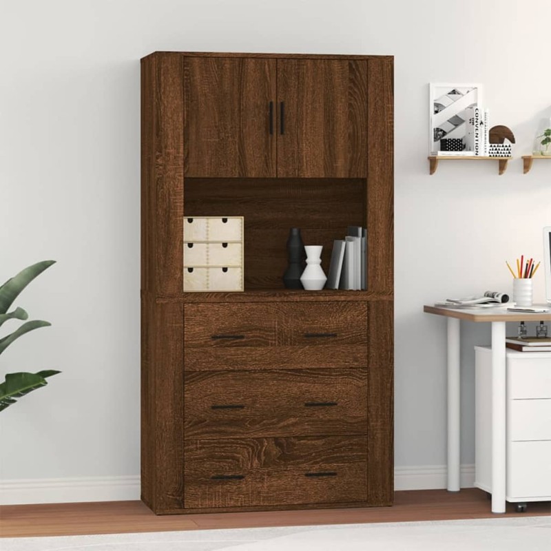 vidaXL Highboard Braun Eichen-Optik Holzwerkstoff vidaXL Highboard Braun Eichen-Optik Holzwerkstoff