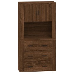 vidaXL Highboard Braun Eichen-Optik Holzwerkstoff