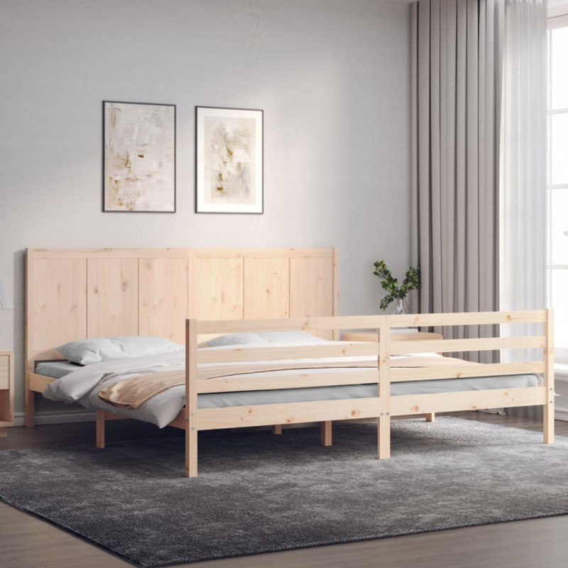 vidaXL Massivholzbett mit Kopfteil 200x200 cm vidaXL Massivholzbett mit Kopfteil 200x200 cm