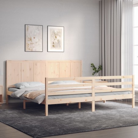 vidaXL Massivholzbett mit Kopfteil 200x200 cm