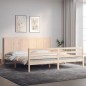 vidaXL Massivholzbett mit Kopfteil 200x200 cm vidaXL Massivholzbett mit Kopfteil 200x200 cm
