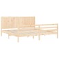 vidaXL Massivholzbett mit Kopfteil 200x200 cm vidaXL Massivholzbett mit Kopfteil 200x200 cm