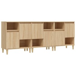 vidaXL Sideboards 3 Stk. Sonoma-Eiche 60x35x70 cm Holzwerkstoff