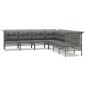 vidaXL 7-tlg. Garten-Lounge-Set mit Kissen Grau Poly Rattan vidaXL 7-tlg. Garten-Lounge-Set mit Kissen Grau Poly Rattan
