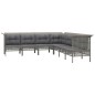 vidaXL 7-tlg. Garten-Lounge-Set mit Kissen Grau Poly Rattan vidaXL 7-tlg. Garten-Lounge-Set mit Kissen Grau Poly Rattan