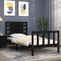 vidaXL Massivholzbett mit Kopfteil Schwarz 90x200 cm vidaXL Massivholzbett mit Kopfteil Schwarz 90x200 cm