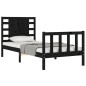 vidaXL Massivholzbett mit Kopfteil Schwarz 90x200 cm vidaXL Massivholzbett mit Kopfteil Schwarz 90x200 cm