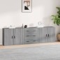 vidaXL Sideboards 3 Stk. Grau Sonoma Holzwerkstoff vidaXL Sideboards 3 Stk. Grau Sonoma Holzwerkstoff