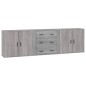 vidaXL Sideboards 3 Stk. Grau Sonoma Holzwerkstoff vidaXL Sideboards 3 Stk. Grau Sonoma Holzwerkstoff