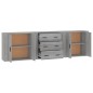 vidaXL Sideboards 3 Stk. Grau Sonoma Holzwerkstoff vidaXL Sideboards 3 Stk. Grau Sonoma Holzwerkstoff
