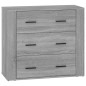 vidaXL Sideboards 3 Stk. Grau Sonoma Holzwerkstoff vidaXL Sideboards 3 Stk. Grau Sonoma Holzwerkstoff