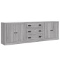 vidaXL Sideboards 3 Stk. Grau Sonoma Holzwerkstoff vidaXL Sideboards 3 Stk. Grau Sonoma Holzwerkstoff