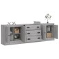 vidaXL Sideboards 3 Stk. Grau Sonoma Holzwerkstoff vidaXL Sideboards 3 Stk. Grau Sonoma Holzwerkstoff