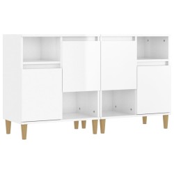 vidaXL Sideboards 2 Stk. Hochglanz-Weiß 60x35x70 cm Holzwerkstoff