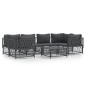 vidaXL 7-tlg. Garten-Lounge-Set mit Kissen Anthrazit Stahl vidaXL 7-tlg. Garten-Lounge-Set mit Kissen Anthrazit Stahl