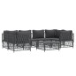 vidaXL 7-tlg. Garten-Lounge-Set mit Kissen Anthrazit Stahl vidaXL 7-tlg. Garten-Lounge-Set mit Kissen Anthrazit Stahl