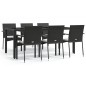 vidaXL 7-tlg. Garten-Essgruppe mit Kissen Schwarz Poly Rattan vidaXL 7-tlg. Garten-Essgruppe mit Kissen Schwarz Poly Rattan