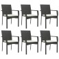 vidaXL 7-tlg. Garten-Essgruppe mit Kissen Schwarz Poly Rattan vidaXL 7-tlg. Garten-Essgruppe mit Kissen Schwarz Poly Rattan