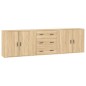 vidaXL Sideboards 3 Stk. Sonoma-Eiche Holzwerkstoff vidaXL Sideboards 3 Stk. Sonoma-Eiche Holzwerkstoff
