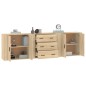 vidaXL Sideboards 3 Stk. Sonoma-Eiche Holzwerkstoff vidaXL Sideboards 3 Stk. Sonoma-Eiche Holzwerkstoff